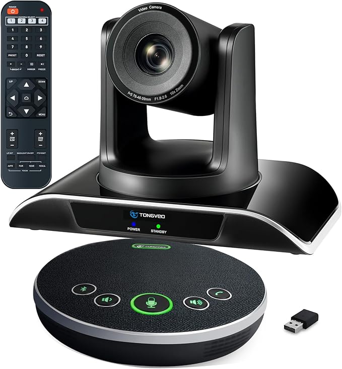 TONGVEO 10x Zoom Conference Room Video Camera System, All-in-One HD 1080P 60fps by TONGVEO