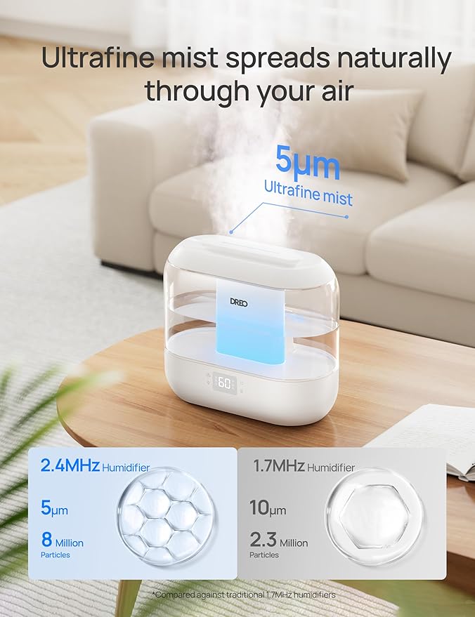 DREO Smart Humidifiers for Bedroom, Top Fill 4L Supersized Humidifier Large Room - Image 5