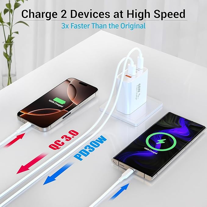 USB C Charger Block, 60W 5 Ports USBC Wall Charger Plug Fast Charging, iPhone - Image 5