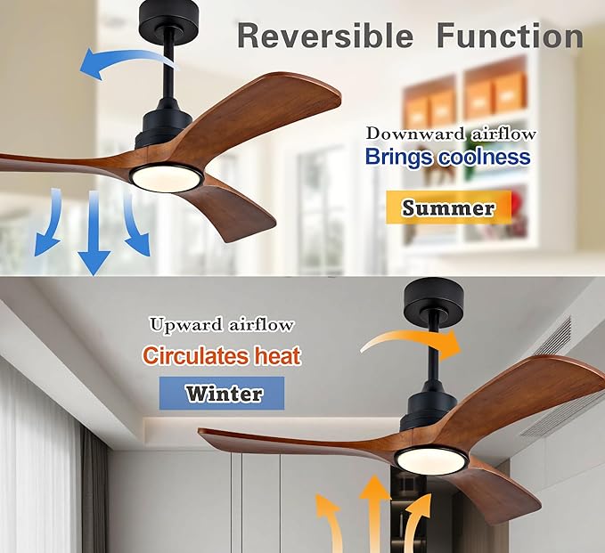Gaizw 42 inch Ceiling Fan with Light and Remote Control, 3 Blades Ceiling Fans - Image 2