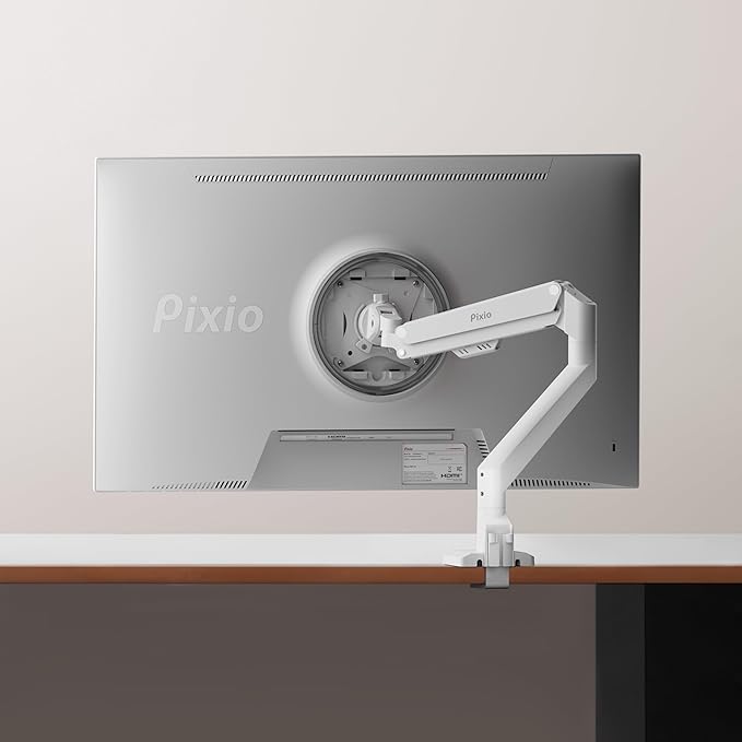Pixio PS1S Wave White Single Monitor Arm Stand Desk Mount - Image 7