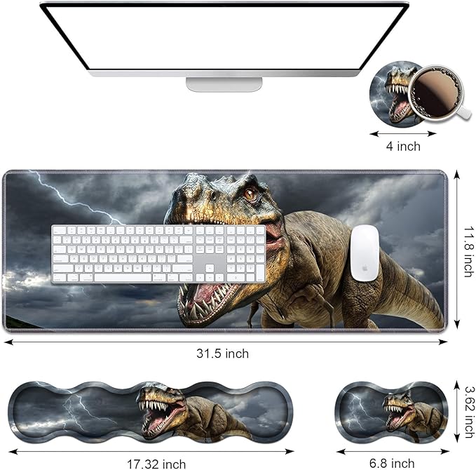 Ergonomic Keyboard Wrist Rest & Mouse Pad Wrist Rest Set, Large XXL Gaming Desk - Image 2