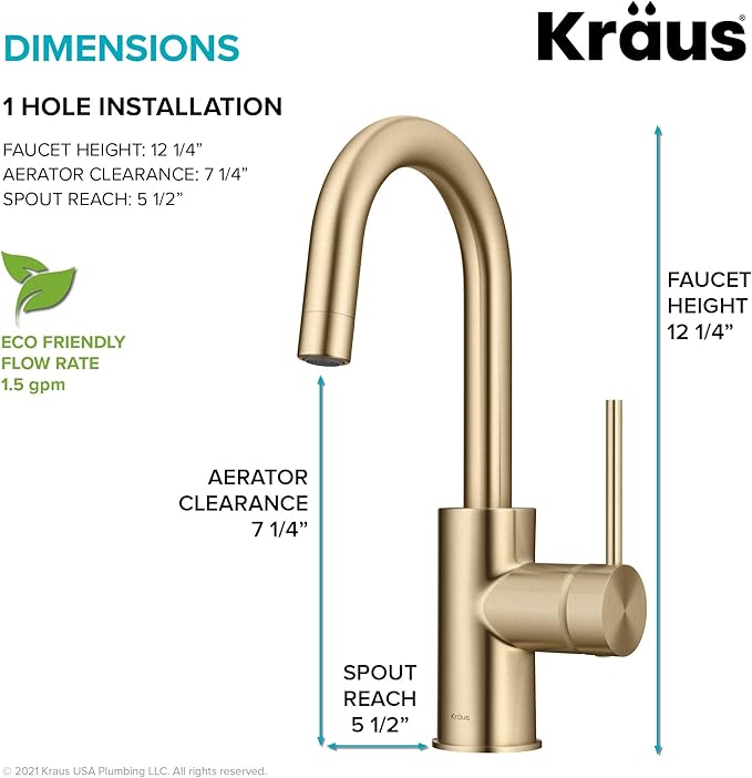 KRAUS Oletto Single Handle Kitchen Bar Faucet - Image 4