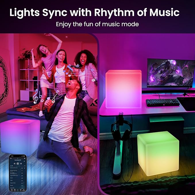 LOFTEK 12-inch Smart Cube Lights: RGBW 16 Million Colors Changing Floor Lamp - Image 5
