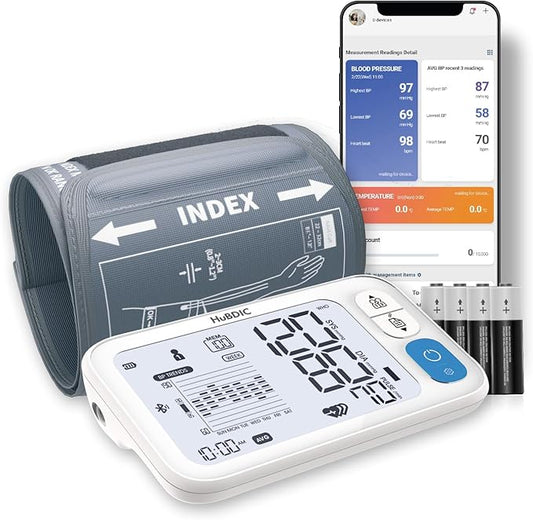 HuBDIC HubiCare Bluetooth Blood Pressure Monitor, Adjustable XL Large Cuff by HuBDIC