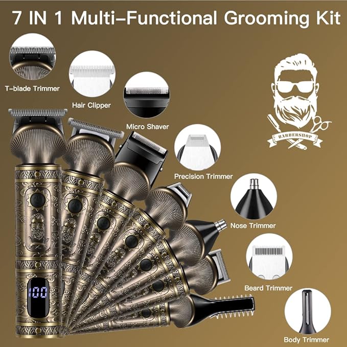 Scttomon Beard Trimmer Kit Professional Hair Clipper Zero Gapped T-Blade - Image 2