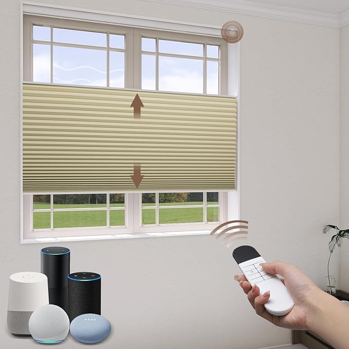 LEXEN Smart Top Down Bottom Up Honeycomb Shades WiFi Enabled Motorized Cellular by Unknown