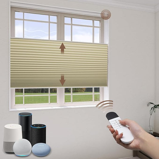 LEXEN Smart Top Down Bottom Up Honeycomb Shades WiFi Enabled Motorized Cellular by Unknown