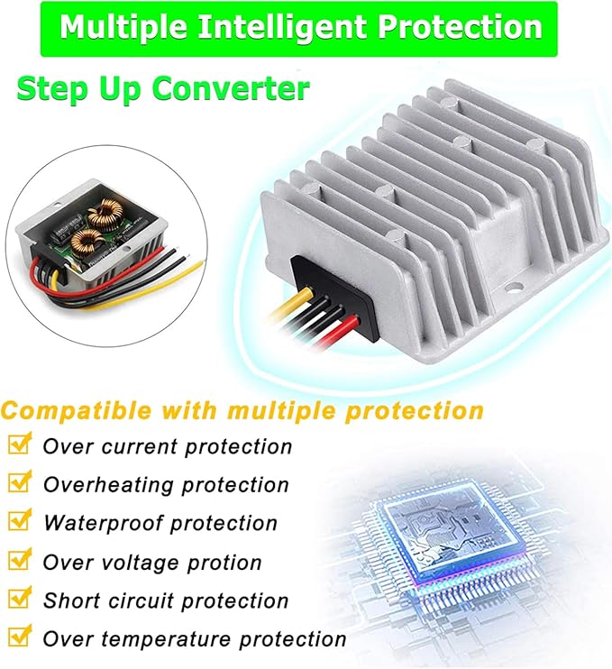 EAGWELL 12V to 48V Boost Converter 12 Volt to 48V 288W 6A Step Up Converter - Image 4