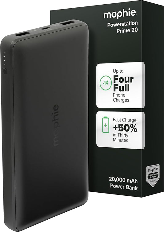 Mophie Powerstation Slim 20, 000mAh Power Bank | Thin Extended Power | 15W by mophie