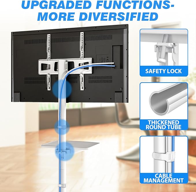 Rfiver Mobile TV Stand for 23-60 Inch LCD LED Flat/Curved Panel Screen TVs up - Image 6
