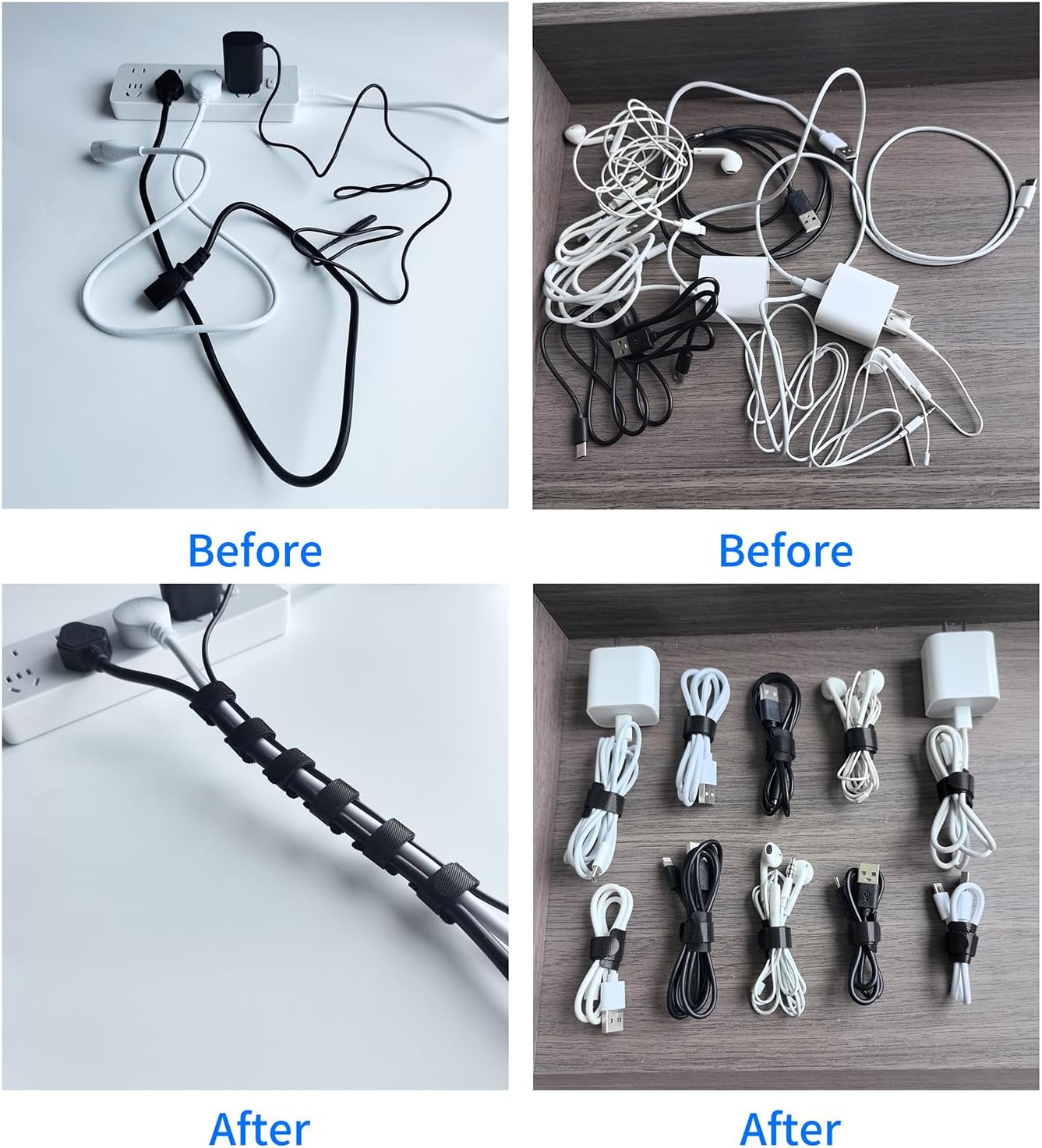 160 PCS 8 Inches Multi-Colour Reusable Cable Ties Cord Straps Multi-Purpose Wire Ties Cord Wrap Hook and Loop Organizer Cable Management,Adjustable Cord Ties for Home,Garden,Office,Data Centers