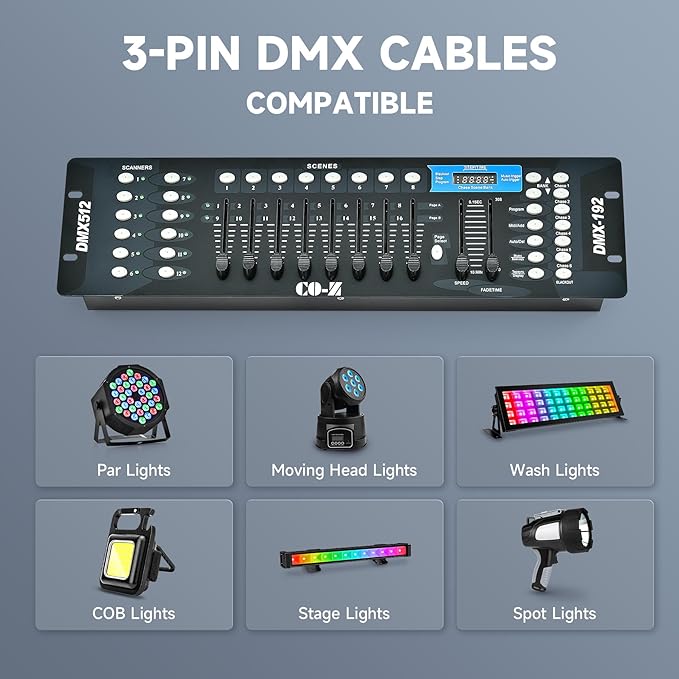CO-Z 192 DMX 512 Stage DJ Light Controller Lighting Mixer Board Console - Image 4