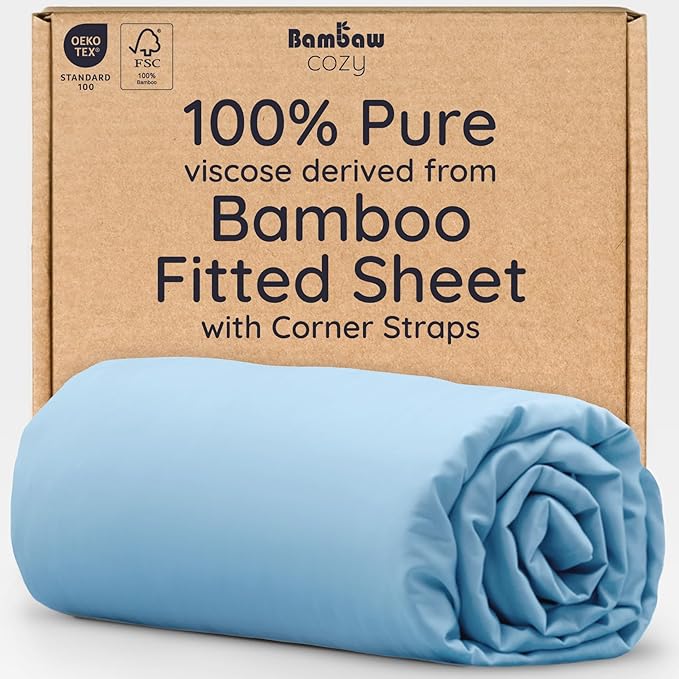 Bambaw 100% Viscose Derived from Bamboo Fitted Sheet Twin Size, Twin Mattress by Bambaw