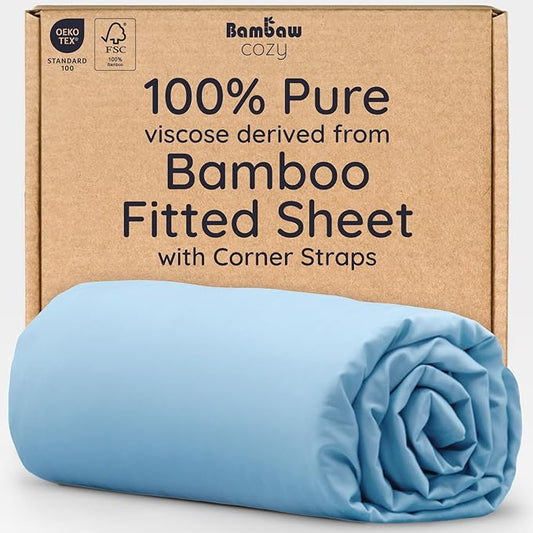 Bambaw 100% Viscose Derived from Bamboo Fitted Sheet Only, Cooling Fitted Sheet by Bambaw