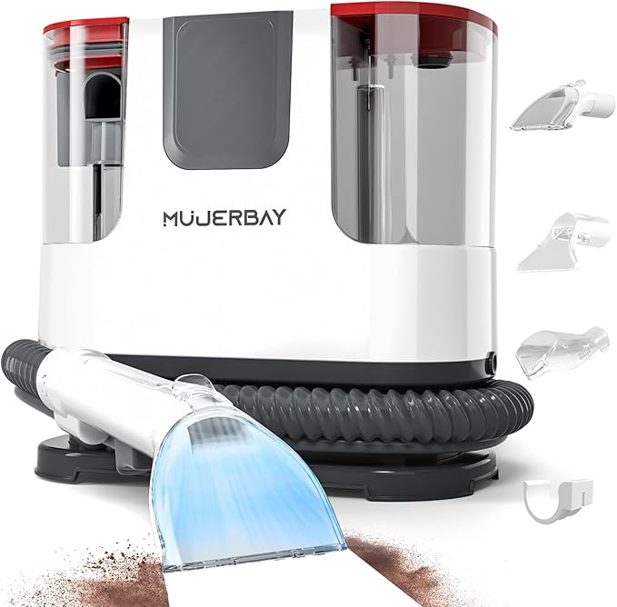 Upholstery Carpet Cleaner, MUJERBAY 12Kpa Portable Spot & Stain Cleaner by MUJERBAY