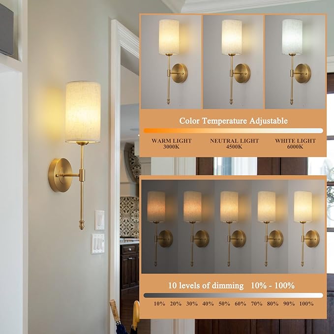 Battery Operated Wall Sconces Set of Two, Rechargeable Wireless Wall Lights - Image 2
