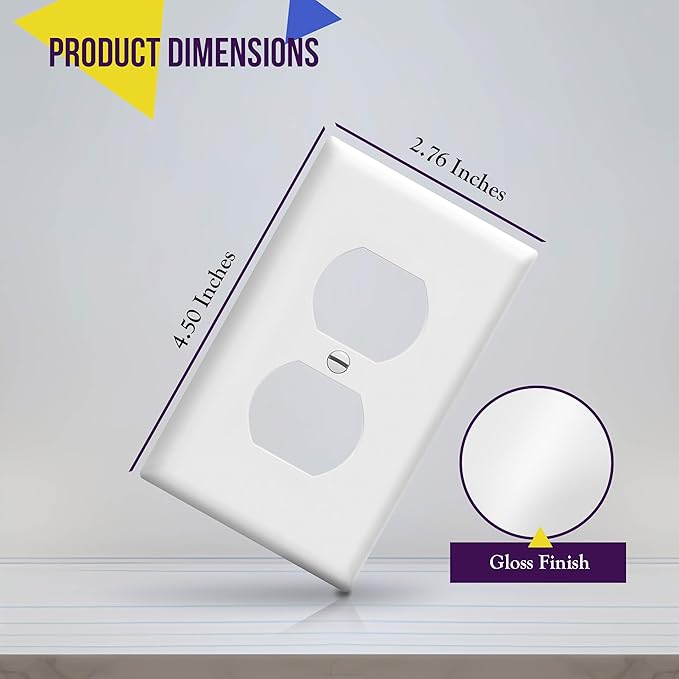 ENERLITES Duplex Wall Plates Kit, Electrical Outlet Covers, Standard Size - Image 2