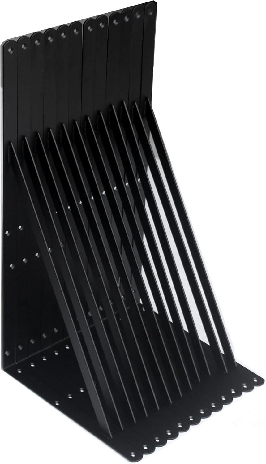 12 Pack L24 x H 12" Black Heavy Duty Shelf Brackets with Screws Metal Shelf Brackets Shelf Support Angle Brackets for Shelves L Brackets Heavy Duty Floating Shelf