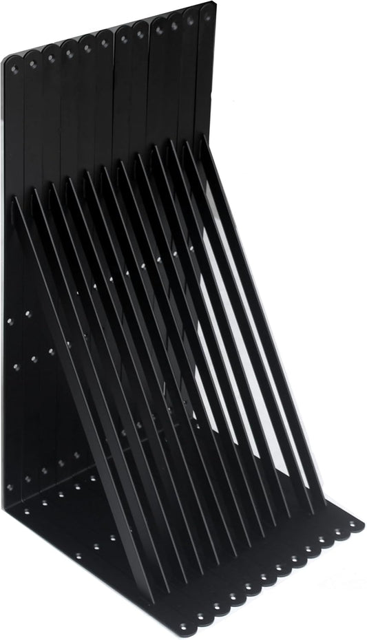 12 Pack L24 x H 12" Black Heavy Duty Shelf Brackets with Screws Metal Shelf Brackets Shelf Support Angle Brackets for Shelves L Brackets Heavy Duty Floating Shelf
