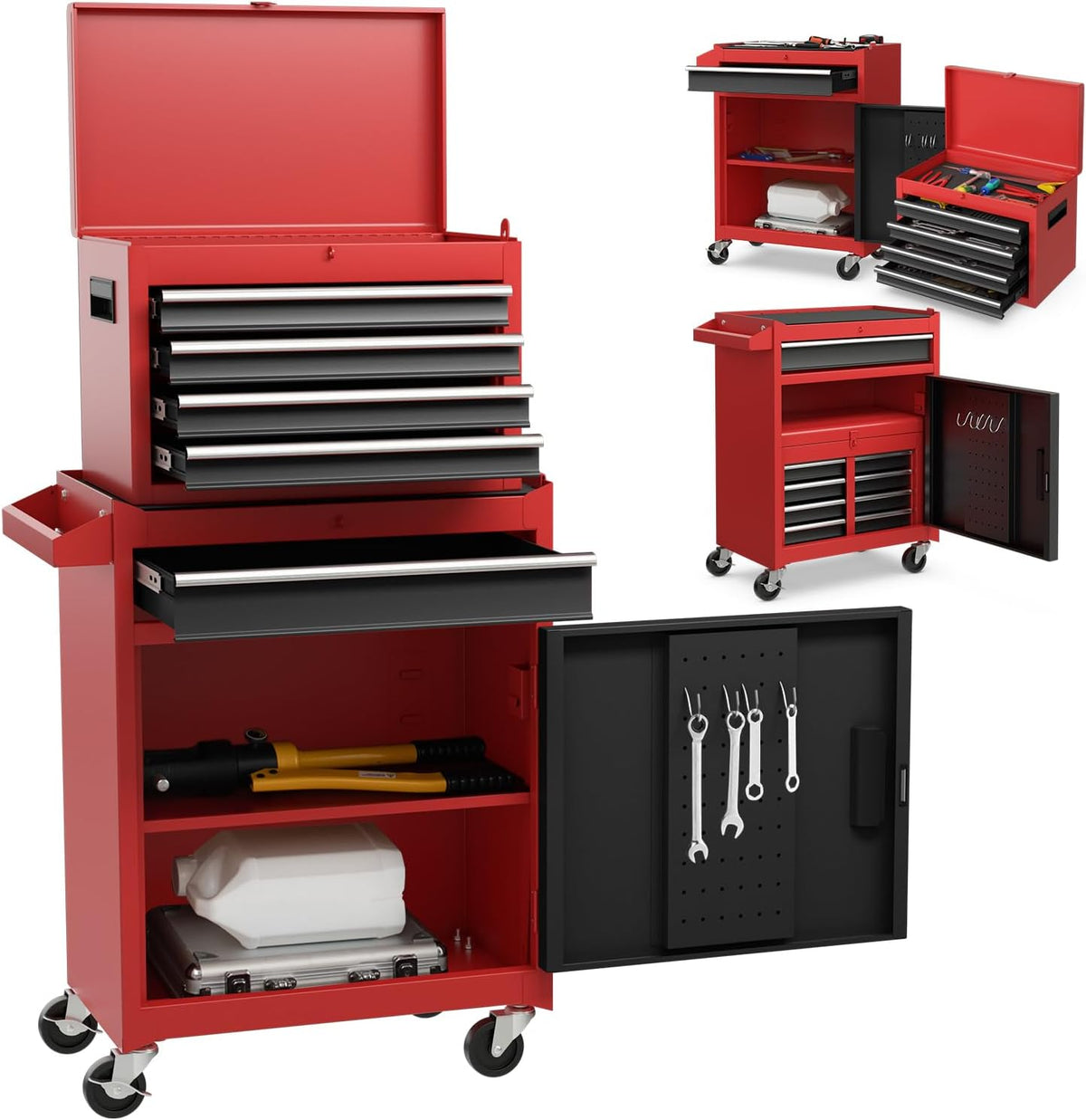 rolling tool chest, 5-drawer tool storage cabinet with, main product view