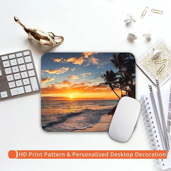 Armanza Square Mouse Pad Beach Sunset, Personalized Premium-Textured Custom - Image 6