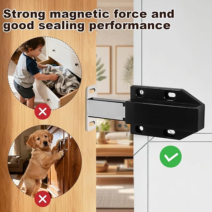 2 Pack Magnetic Push Latch, Heavy Duty Magnetic Touch Latch, - Image 3