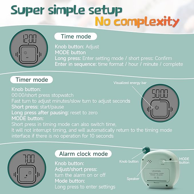 VEWINGL Productivity Timer & Clock - Image 6