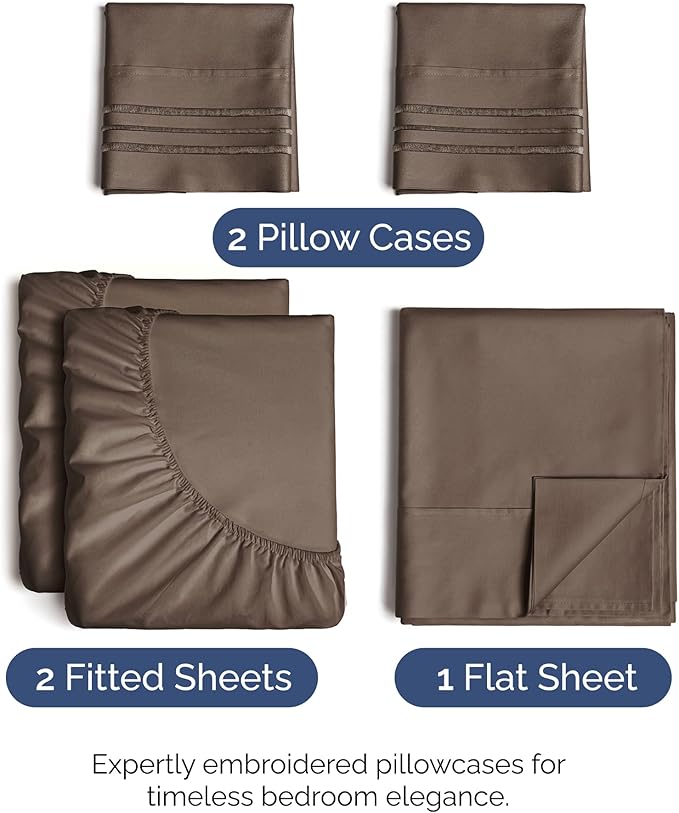 Split King Size 5 Piece Sheet Set - Image 2
