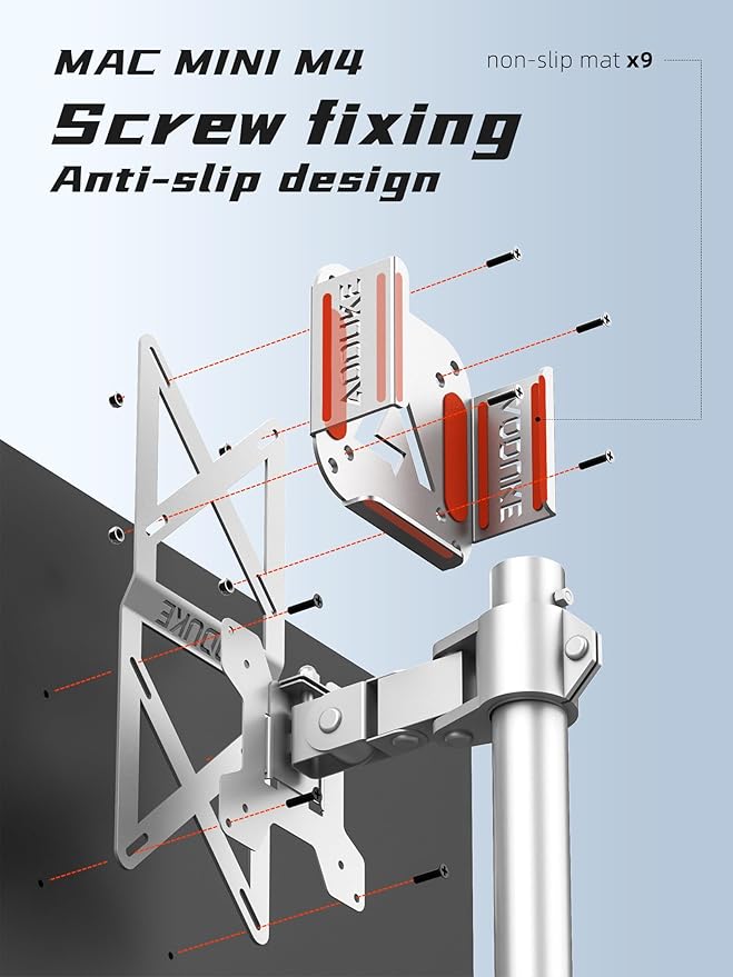 AODUKE Aluminum Alloy Mac mini M4 VESA Bracket, Mac mini 2024 Dock Stand - Image 2