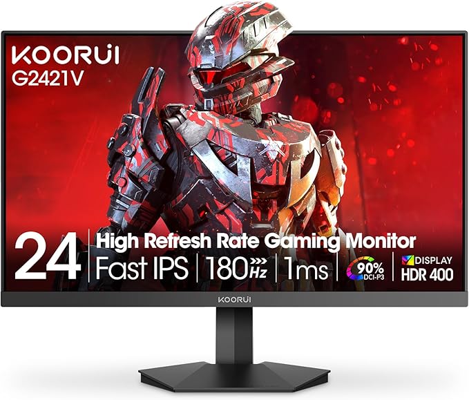 KOORUI 24" Gaming Monitor, 180Hz 1ms Fast IPS Monitor, 1440P HDR400 Display by KOORUI