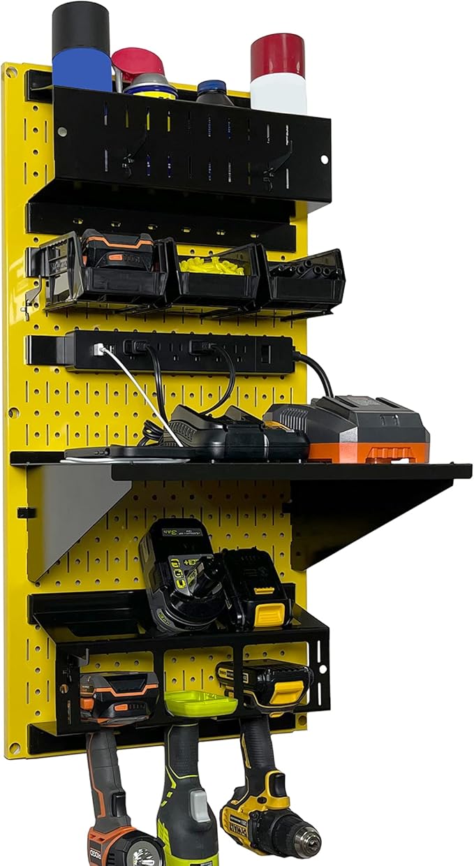 Wall Control Power Tool Storage Organizer Kit Cordless Drill Holder Charging by Wall+Control