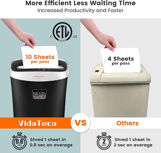 VidaTeco Paper Shredder for Home Office Heavy Duty - Image 4