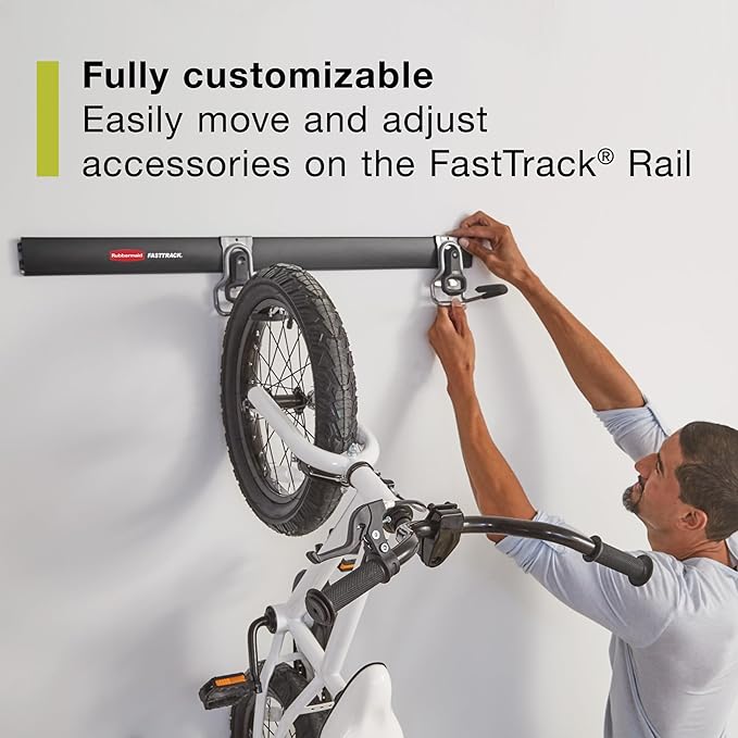 Rubbermaid 15-Piece FastTrack Garage Wall-Mounted Storage Kit, 4 Rails and 11 - Image 5
