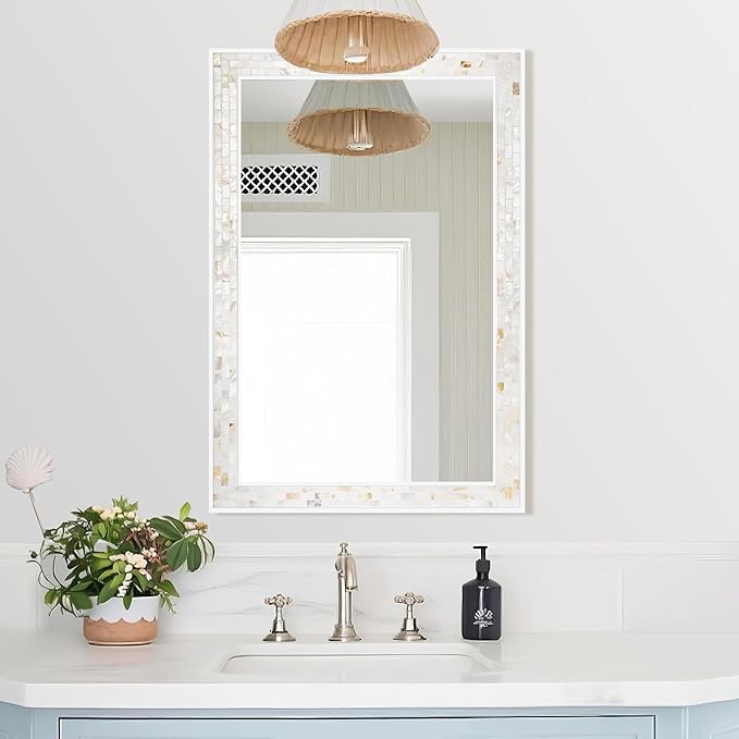Tanmicoshomy White 24 x 36 Inch Rectangle Bathroom Mirrors - Image 6