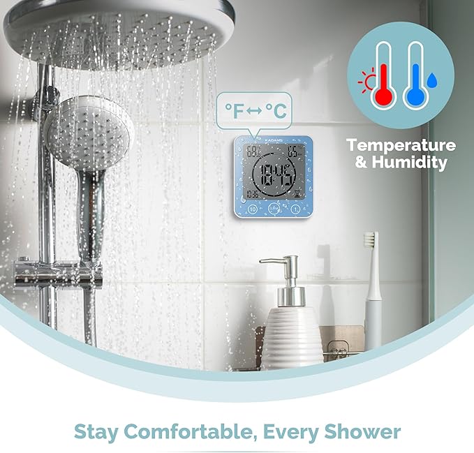 KADAMS Shower Clock Waterproof Bathroom Timer – Digital Wall Clock - Image 4