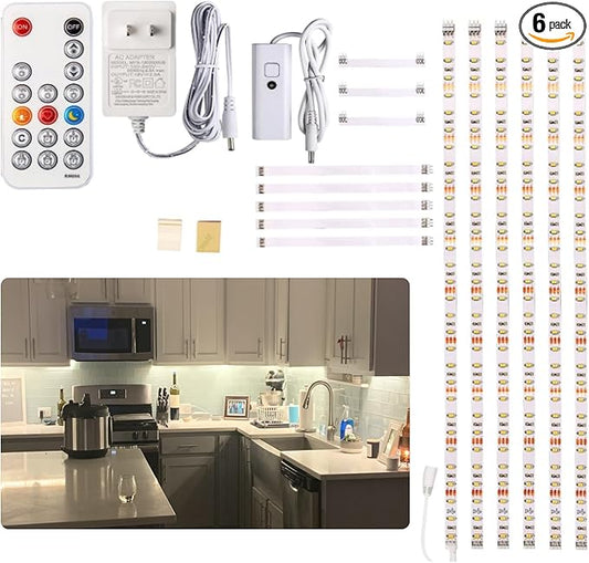 WOBANE Under Cabinet Lighting Kit, RF Remote, Hidden Super Bright Daylight by WOBANE