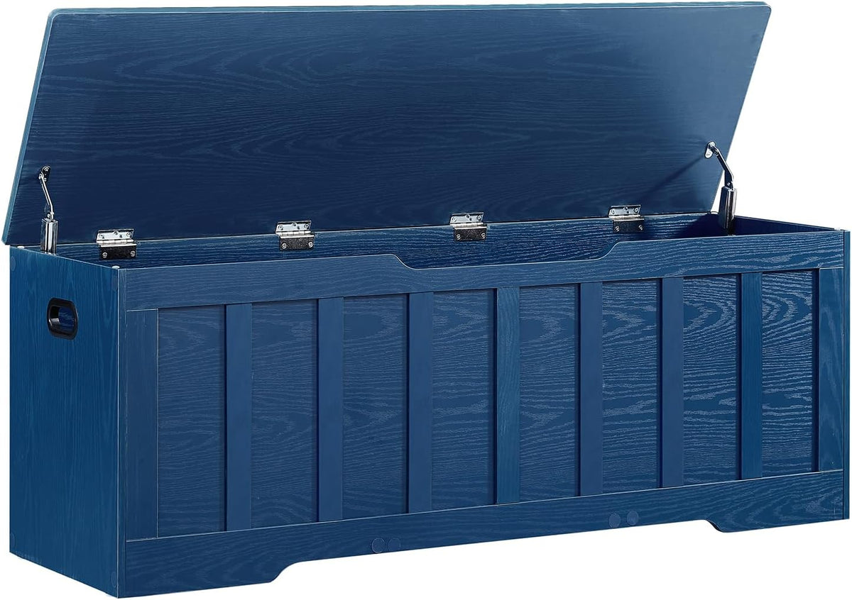 vankiley 51.2" storage chest extra large,wooden storage bench(blue), main product view