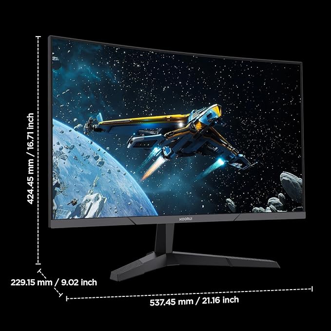 KOORUI 24 inch Curved Gaming Monitor 180Hz FHD 1080P Computer Monitor, 1ms - Image 8