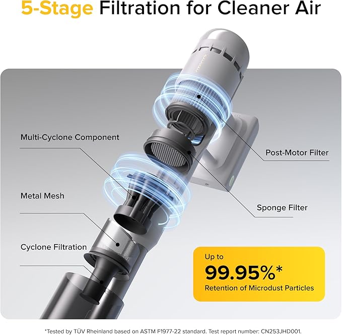 roborock H60 Cordless Stick Vacuum Cleaner, 115AW Suction Power, 60-Min Runtime - Image 8
