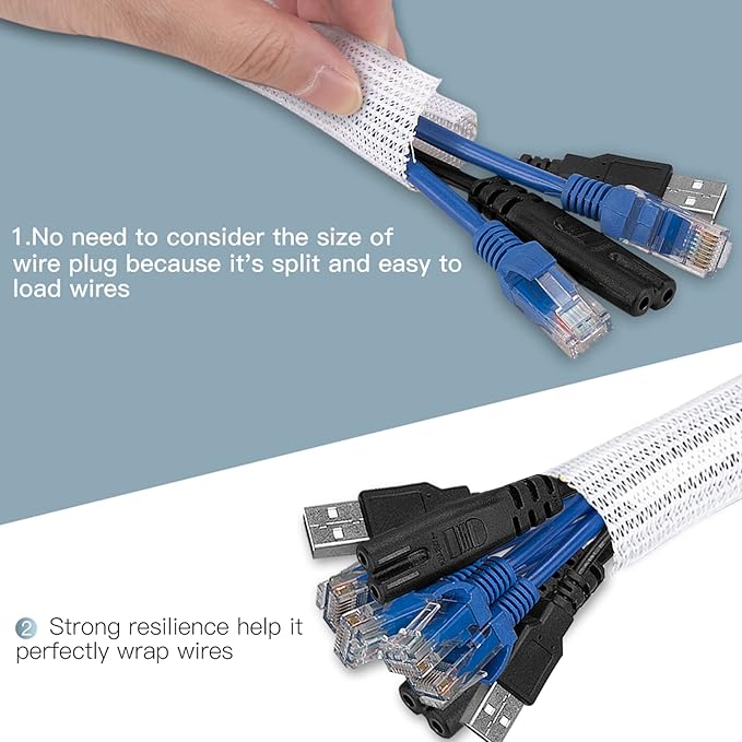 AGPTEK Cable Sleeve Cover, 6.6ft - Image 4
