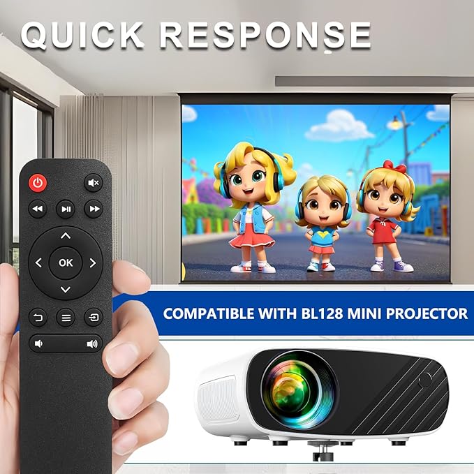 HODSEUKIN Replacement Remote for Mini Projector, Compatible - Image 3