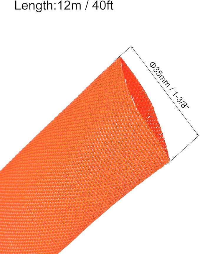 MECCANIXITY Braided Cable Sleeves Heat Shrinkable Fabric Sleeving, 1 3/8" 40ft - Image 2