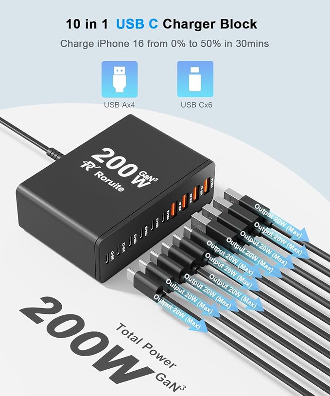 USB C Charging Station 10 Port - Image 2