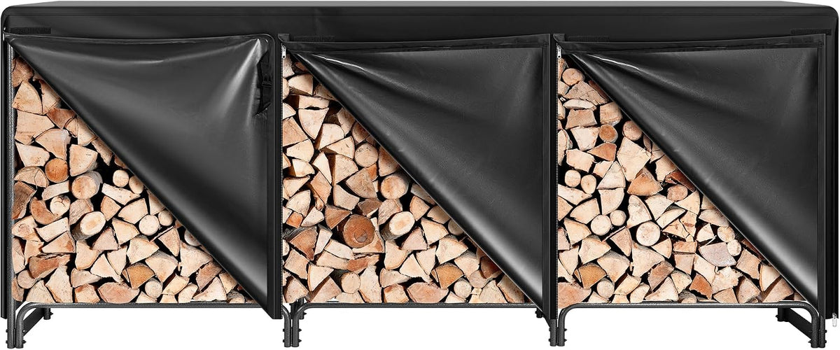 vivohome 10 ft heavy duty firewood rack outdoor, main product view