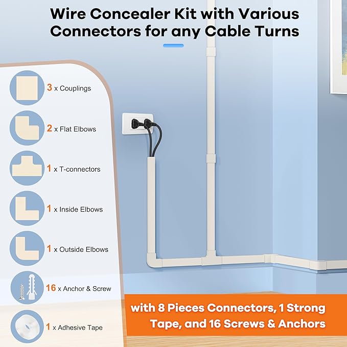 126in Cord Hider Kit, ZhiYo Wire Hiders - Image 3