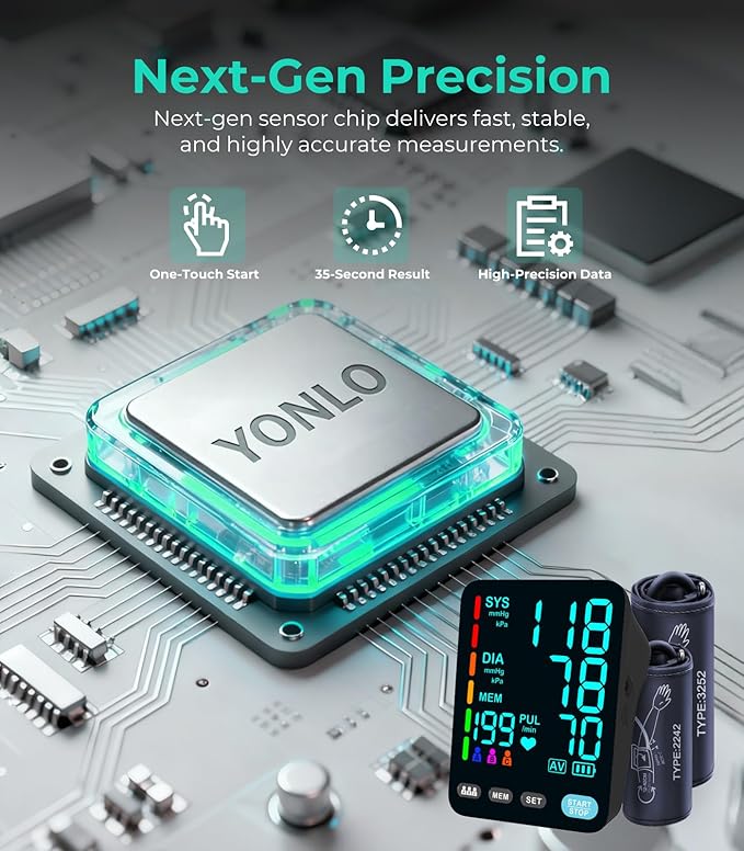 YONLO Blood Pressure Monitor, Automatic Upper Arm Blood Pressure Monitors - Image 2