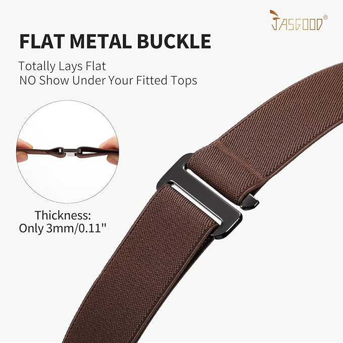 JASGOOD Women No Show Stretch Belt Elastic Web Strap Belt - Image 4