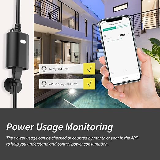 Minoston Outdoor Outlet, WiFi Smart Plug in Energy Monitoring, 2.4Ghz Wi-Fi - Image 2