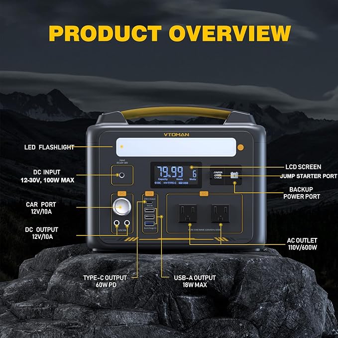 VTOMAN Jump600X 600W Portable Power Station - Image 3
